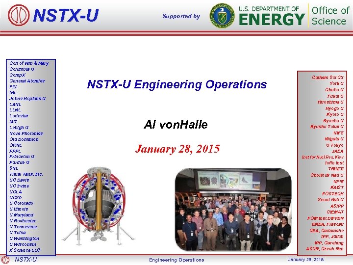 NSTX-U Coll of Wm & Mary Columbia U Comp. X General Atomics FIU INL