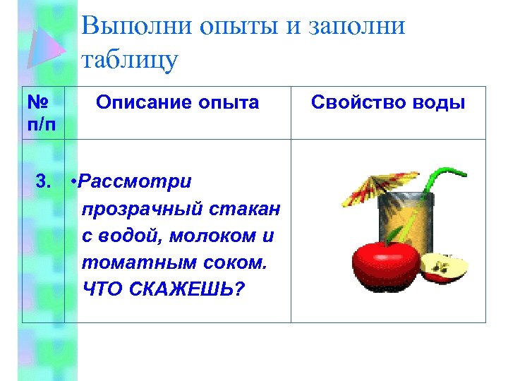 Описание опыта