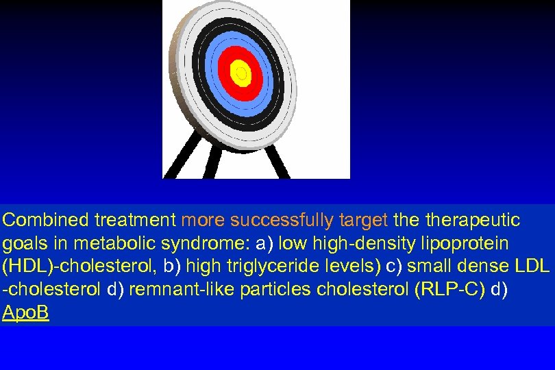 Combined treatment more successfully target therapeutic goals in metabolic syndrome: a) low high-density lipoprotein