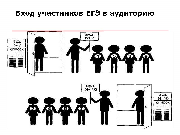 Вход участников ЕГЭ в аудиторию 