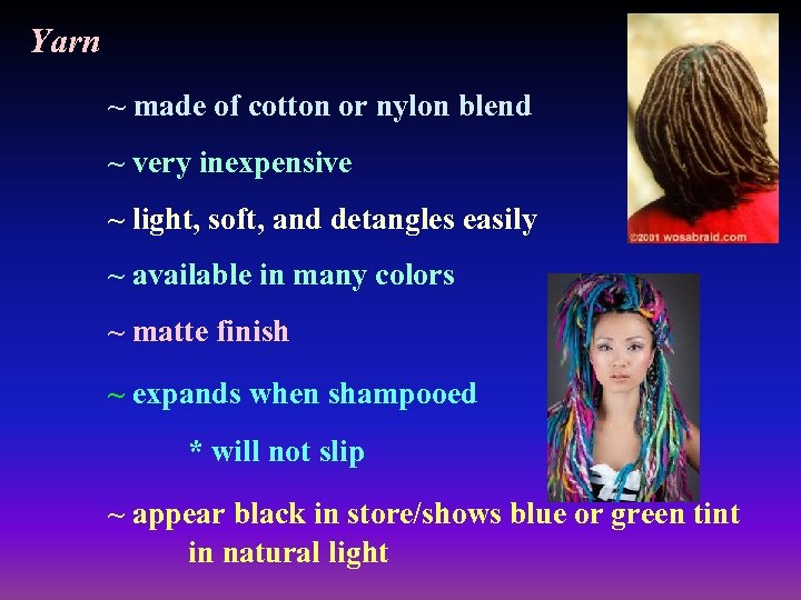 Yarn ~ made of cotton or nylon blend ~ very inexpensive ~ light, soft,