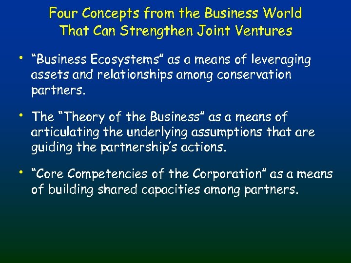 Four Concepts from the Business World That Can Strengthen Joint Ventures • “Business Ecosystems”