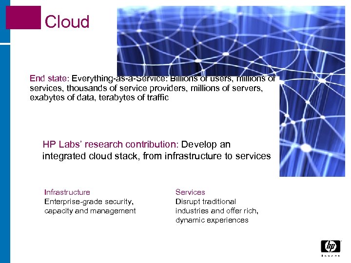 Cloud End state: Everything-as-a-Service: Billions of users, millions of services, thousands of service providers,