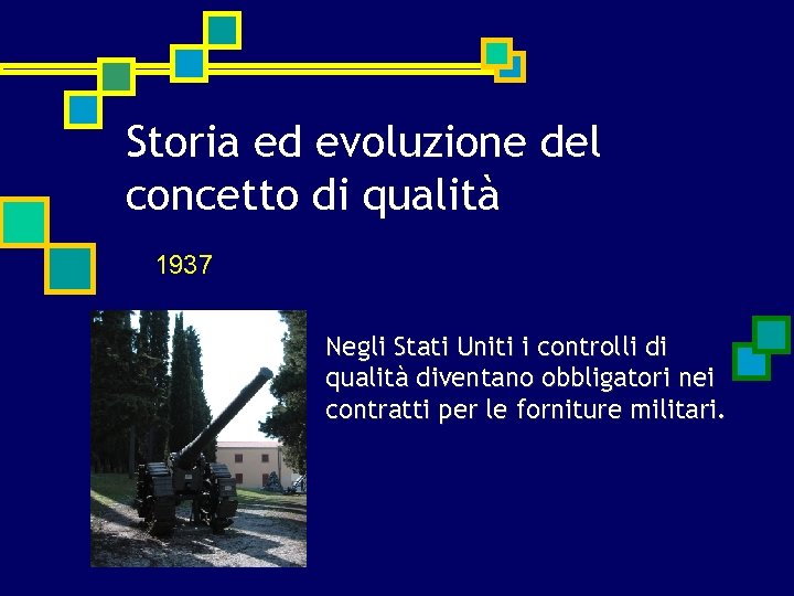 Storia ed evoluzione del concetto di qualità 1937 Negli Stati Uniti i controlli di