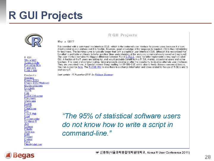 R GUI Projects “The 95% of statistical software users do not know how to