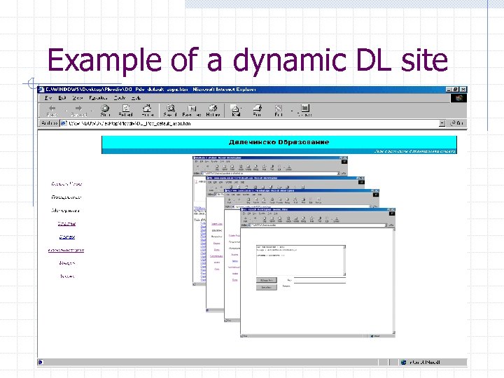 Example of a dynamic DL site 