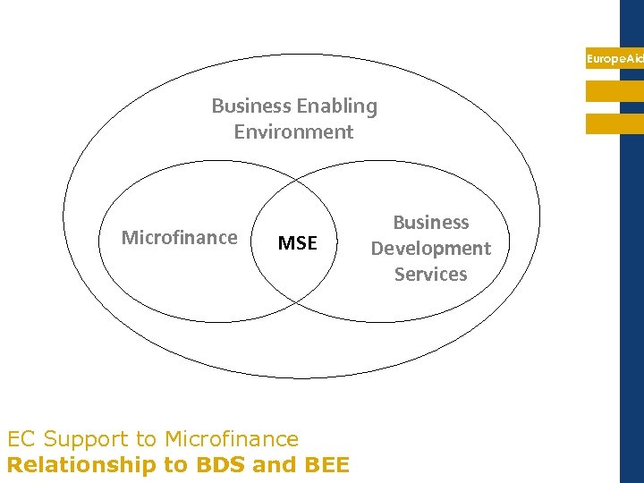 Europe. Aid Business Enabling Environment Microfinance MSE EC Support to Microfinance Relationship to BDS