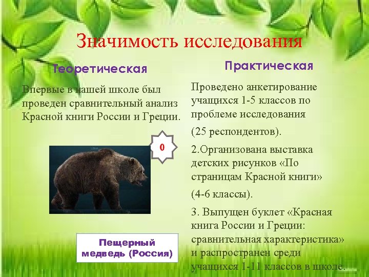 Значимость исследования Теоретическая Практическая Проведено анкетирование Впервые в нашей школе был проведен сравнительный анализ