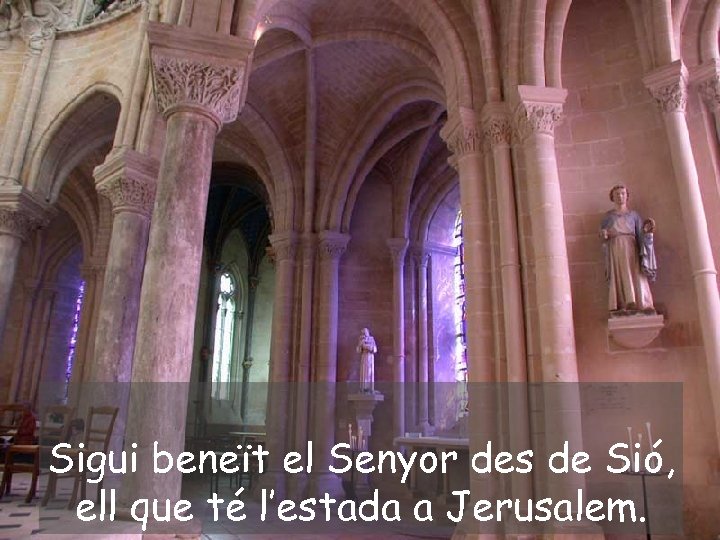 Sigui beneït el Senyor des de Sió, ell que té l’estada a Jerusalem. 