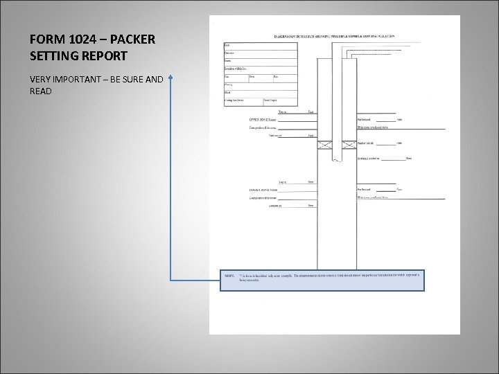 FORM 1024 – PACKER SETTING REPORT VERY IMPORTANT – BE SURE AND READ 