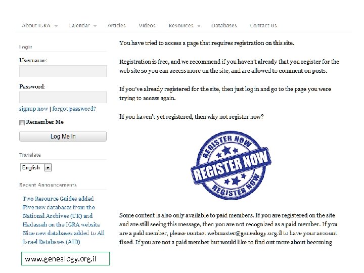 www. genealogy. org. il 