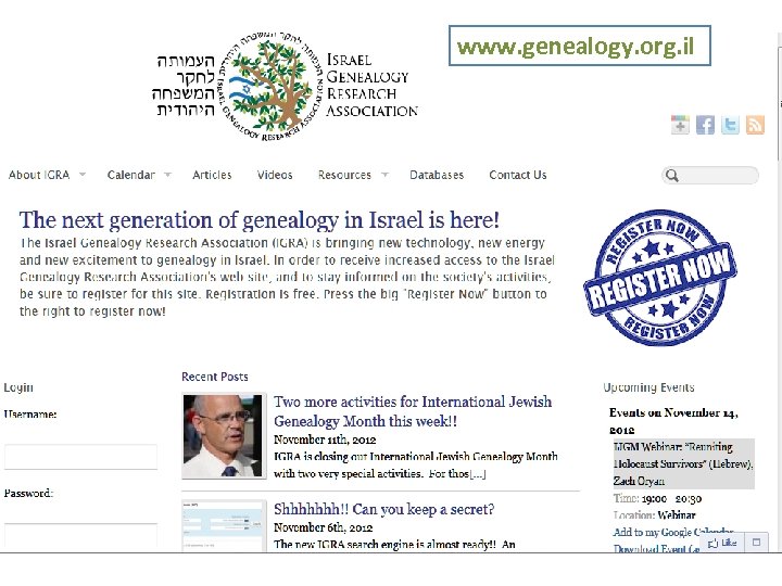 www. genealogy. org. il 
