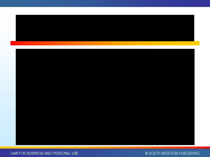 LAW FOR BUSINESS AND PERSONAL USE © SOUTH-WESTERN PUBLISHING 