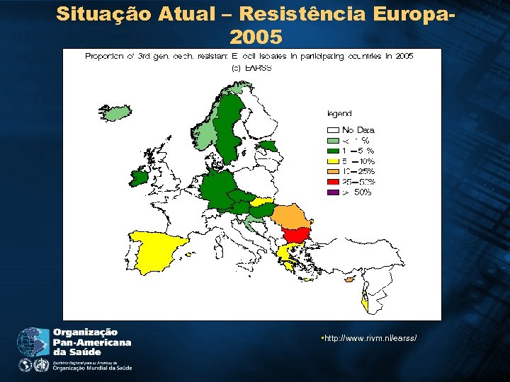 Situação Atual – Resistência Europa 2005 • http: //www. rivm. nl/earss/ 
