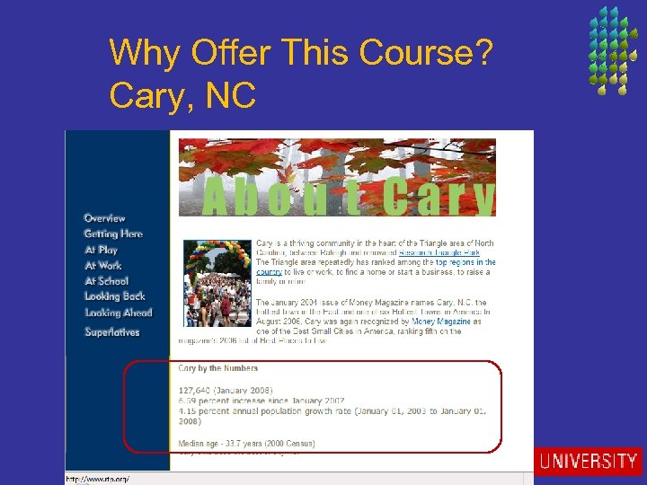 Why Offer This Course? Cary, NC 