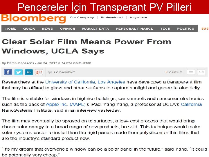 Pencereler İçin Transperant PV Pilleri 