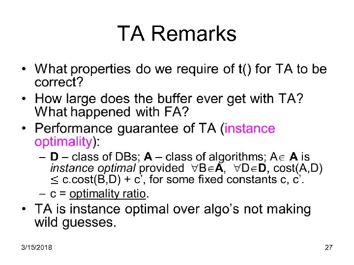 TA Remarks • 3/15/2018 27 