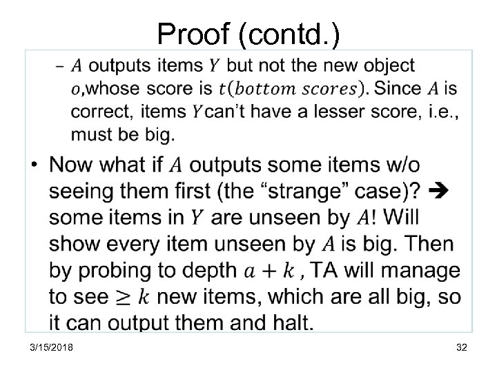 Proof (contd. ) • 3/15/2018 32 