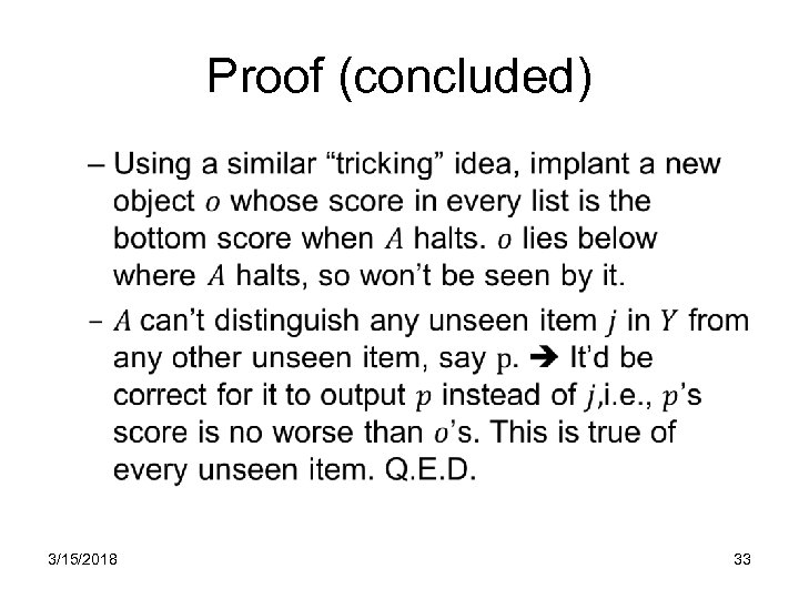 Proof (concluded) • 3/15/2018 33 