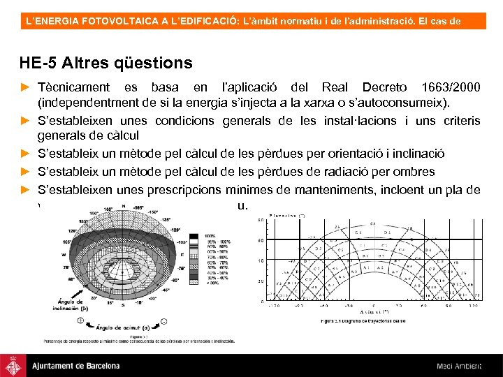 L’ENERGIA FOTOVOLTAICA A L’EDIFICACIÓ: L’àmbit normatiu i de l’administració. El cas de Barcelona, OFV.