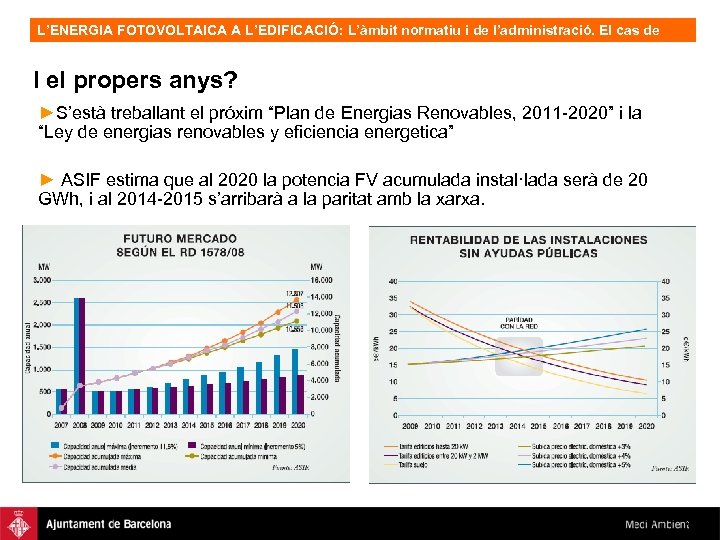 L’ENERGIA FOTOVOLTAICA A L’EDIFICACIÓ: L’àmbit normatiu i de l’administració. El cas de Barcelona, OFV.