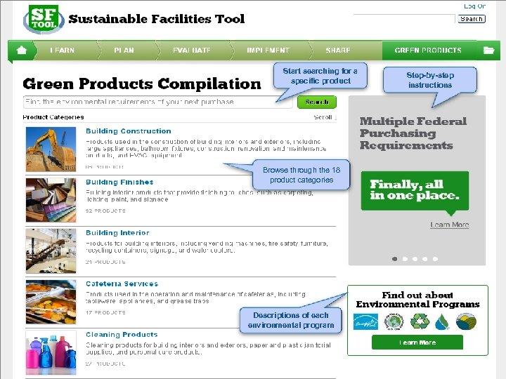 U. S. General Start searching for a specific product Services Administration Step-by-step instructions Federal