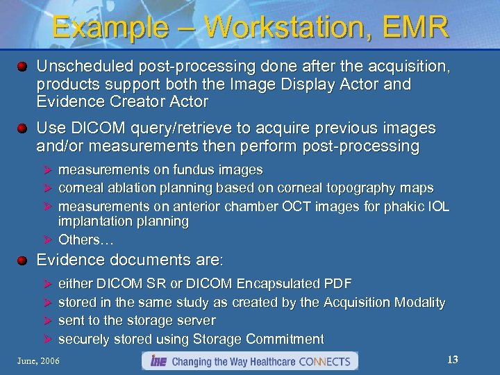 Example – Workstation, EMR Unscheduled post-processing done after the acquisition, products support both the
