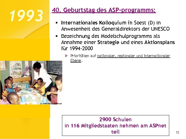 1993 40. Geburtstag des ASP-programms: § Internationales Kolloquium in Soest (D) in Anwesenheit des