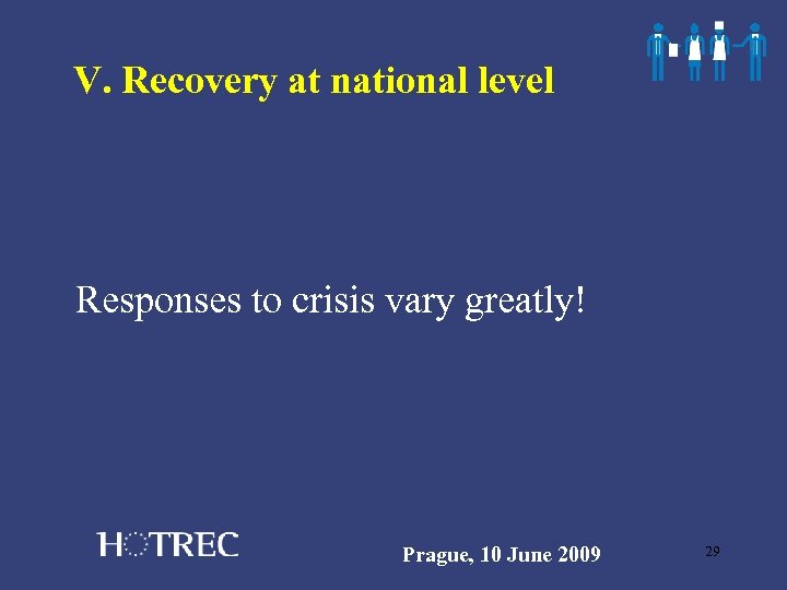 V. Recovery at national level Responses to crisis vary greatly! Prague, 10 June 2009