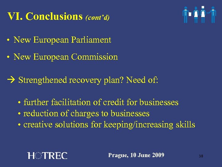 VI. Conclusions (cont’d) • New European Parliament • New European Commission Strengthened recovery plan?