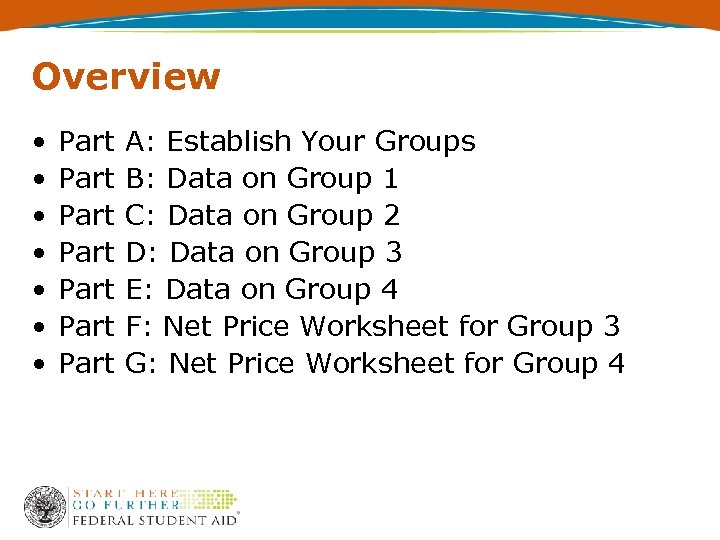 Overview • • Part Part A: Establish Your Groups B: Data on Group 1