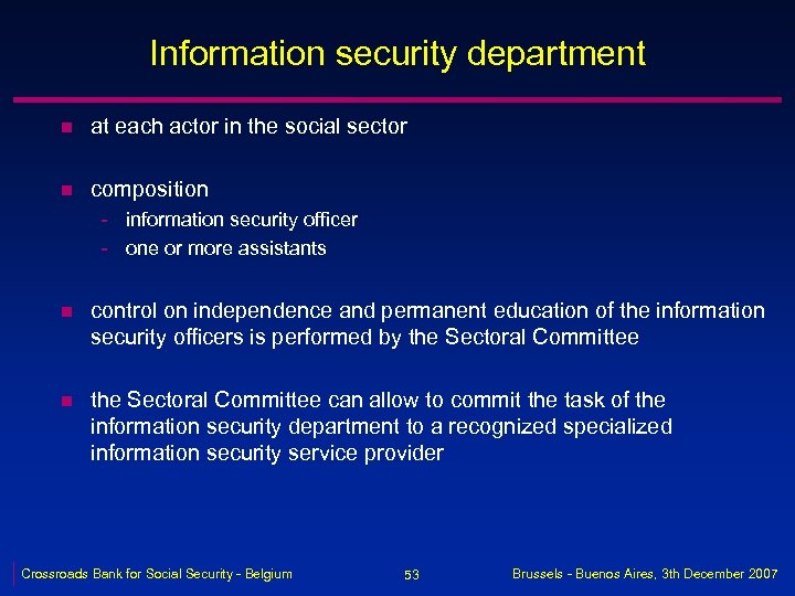 Information security department n at each actor in the social sector n composition -