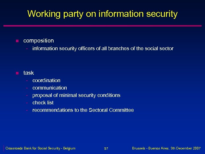 Working party on information security n composition - information security officers of all branches