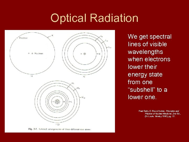 Optical Radiation We get spectral lines of visible wavelengths when electrons lower their energy