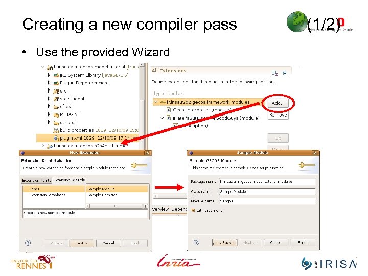Creating a new compiler pass • Use the provided Wizard (1/2) 