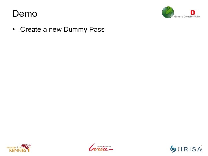 Demo • Create a new Dummy Pass 