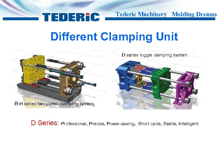 Tederic Machinery Molding Dreams Different Clamping Unit D series toggle clamping system D-H series