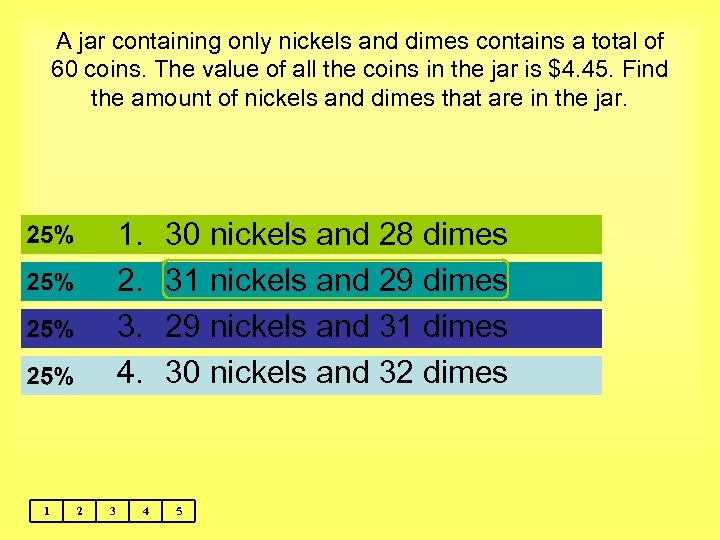 A jar containing only nickels and dimes contains a total of 60 coins. The