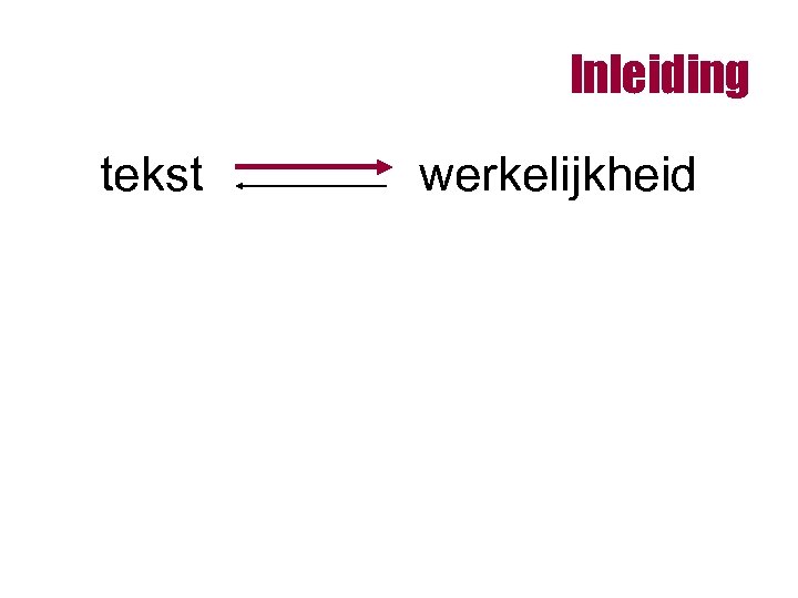 Inleiding tekst werkelijkheid 