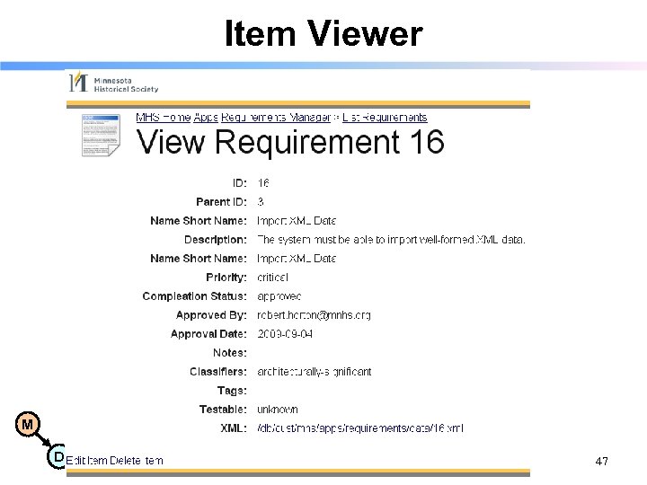 Item Viewer M D 47 