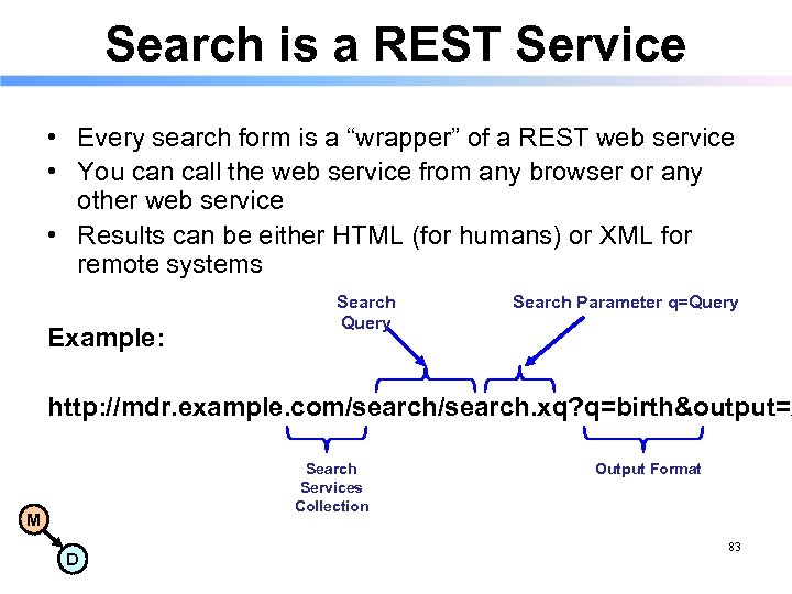 Search is a REST Service • Every search form is a “wrapper” of a