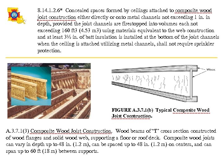 8. 14. 1. 2. 6* Concealed spaces formed by ceilings attached to composite wood