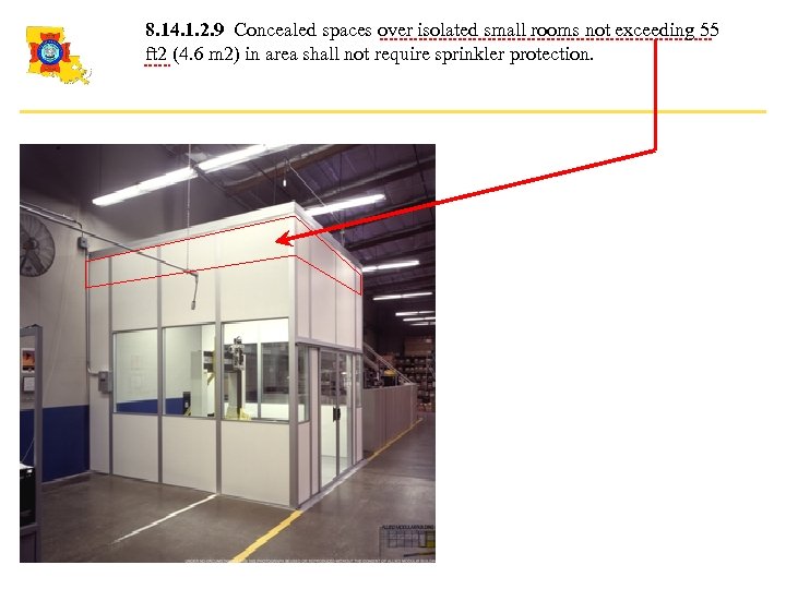 8. 14. 1. 2. 9 Concealed spaces over isolated small rooms not exceeding 55