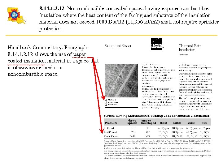 8. 14. 1. 2. 12 Noncombustible concealed spaces having exposed combustible insulation where the