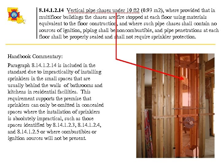 8. 14. 1. 2. 14 Vertical pipe chases under 10 ft 2 (0. 93