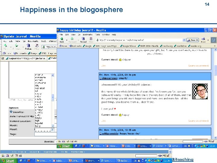 Happiness in the blogosphere 14 14 Berendt: Advanced databases, 2009, http: //www. cs. kuleuven.