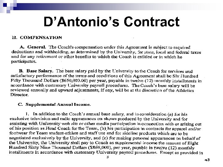 D’Antonio’s Contract 43 