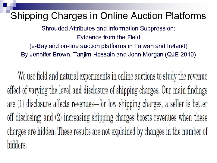 Shipping Charges in Online Auction Platforms Shrouded Attributes and Information Suppression: Evidence from the