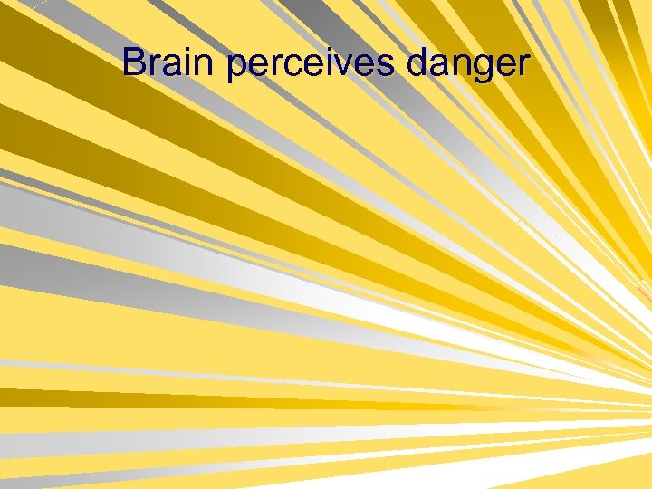 Brain perceives danger 