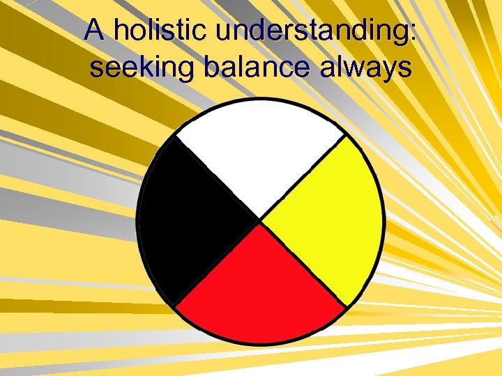 A holistic understanding: seeking balance always 